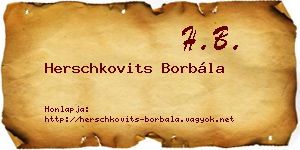 Herschkovits Borbála névjegykártya